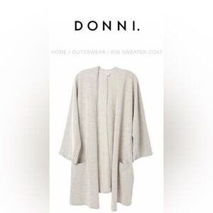 DONNI Sandwash Tan and White Stripe Cardigan Robe Size Large Tall NWT